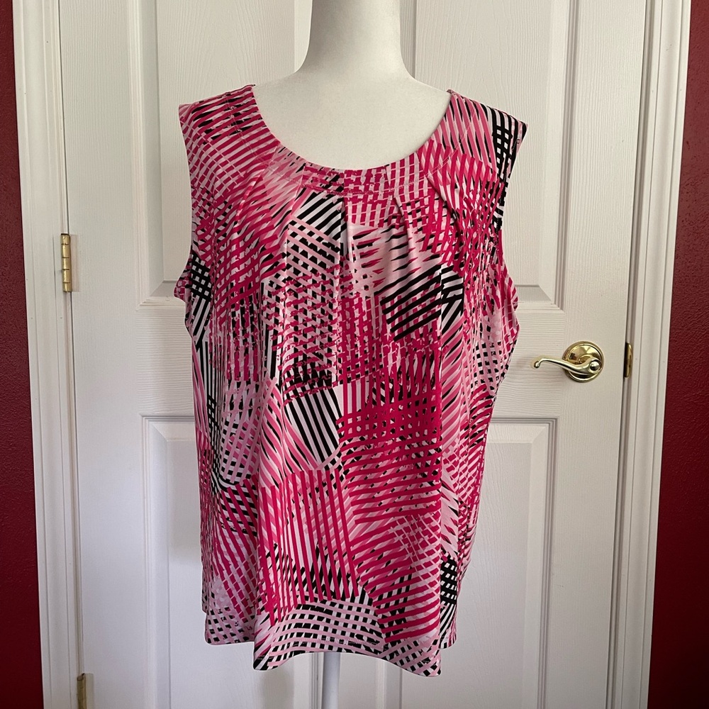 Jones Studio Pink and Black Tank Top